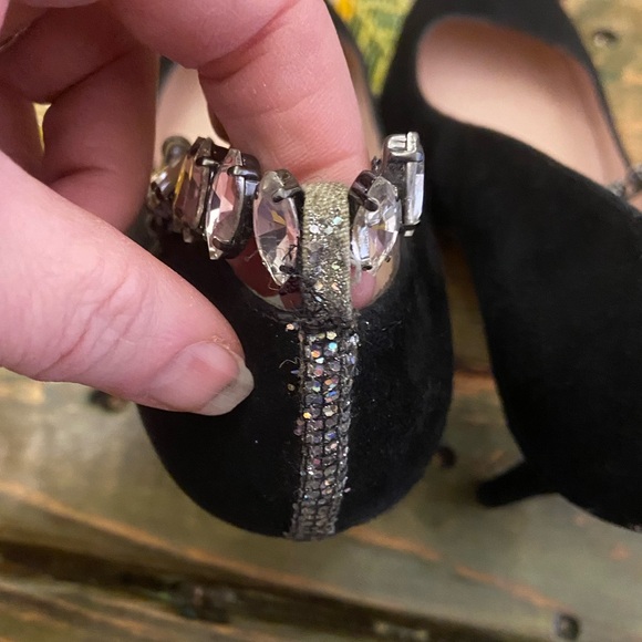 SJP By Sara Jessica Parker Lucid Suede Crystal Ankle Strap Heels - Picture 10 of 13